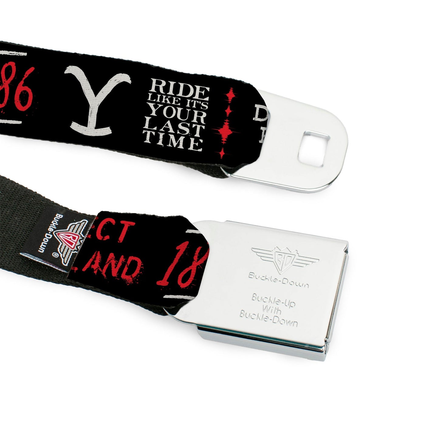 Lifestyle view of the Yellowstone belt paired with denim.