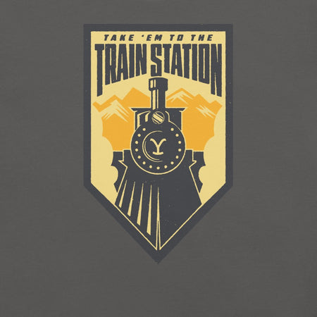 Yellowstone Take 'Em To The Train Station Badge Adult T-Shirt - Paramount Shop