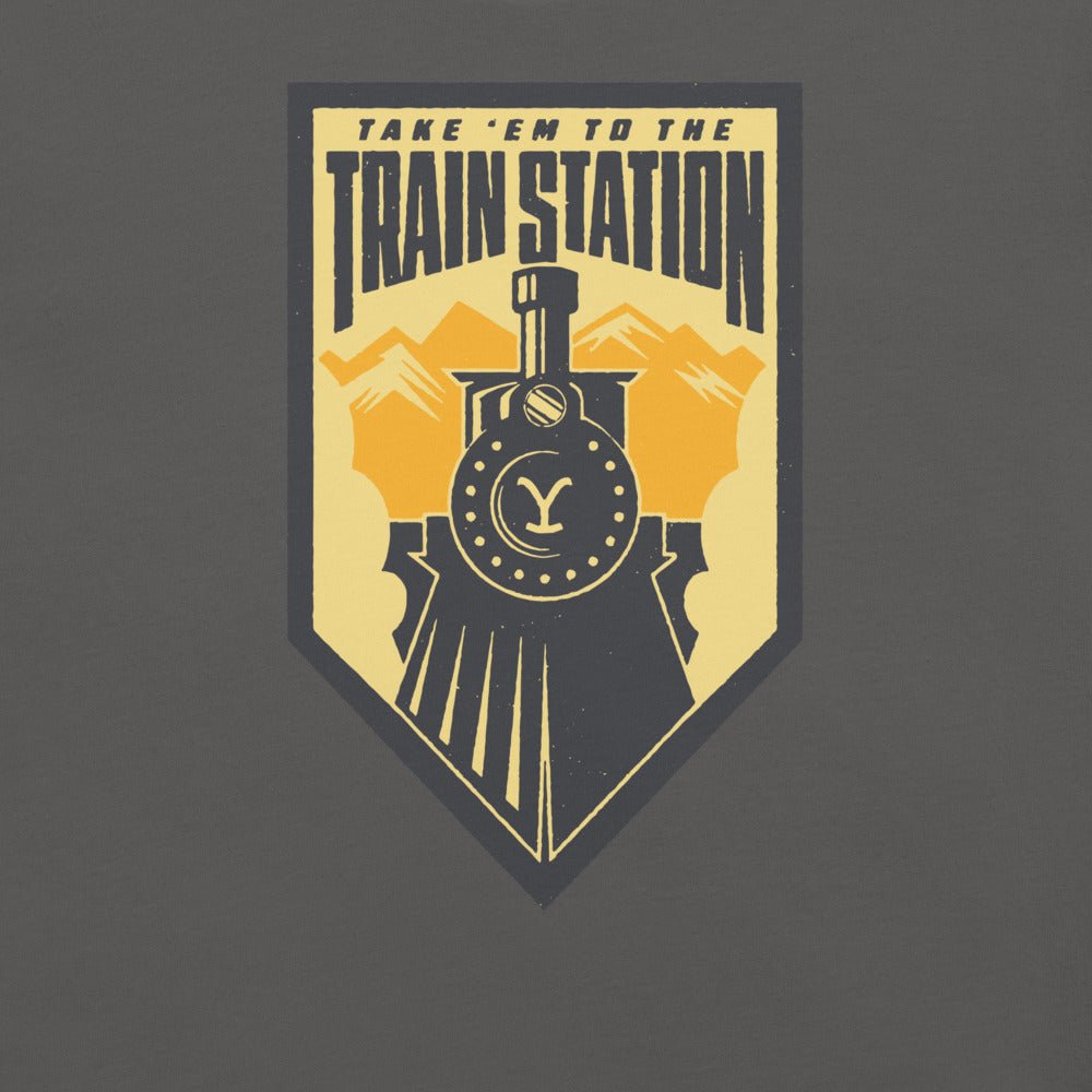 Yellowstone Take 'Em To The Train Station Badge Adult T-Shirt - Paramount Shop