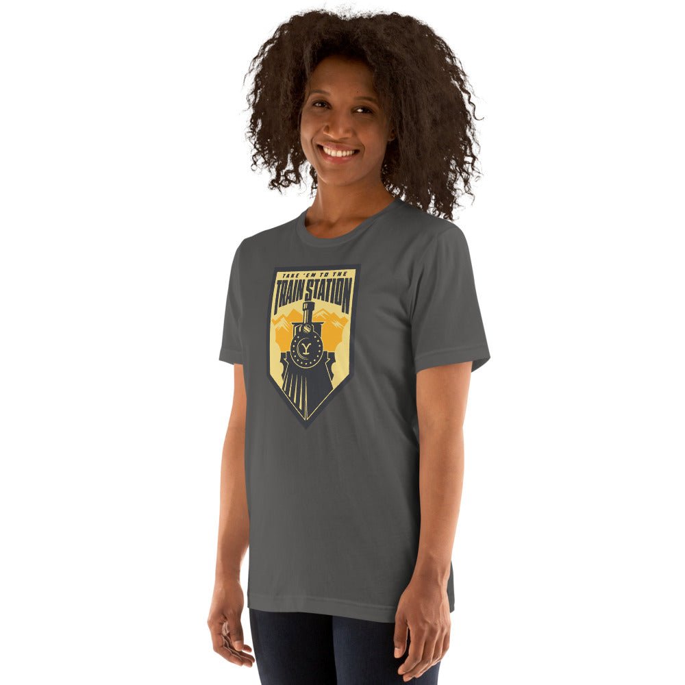 Yellowstone Take 'Em To The Train Station Badge Adult T-Shirt - Paramount Shop