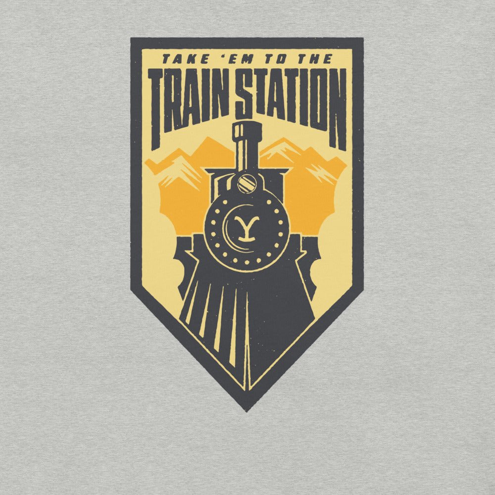 Yellowstone Take 'Em To The Train Station Badge Adult T-Shirt - Paramount Shop