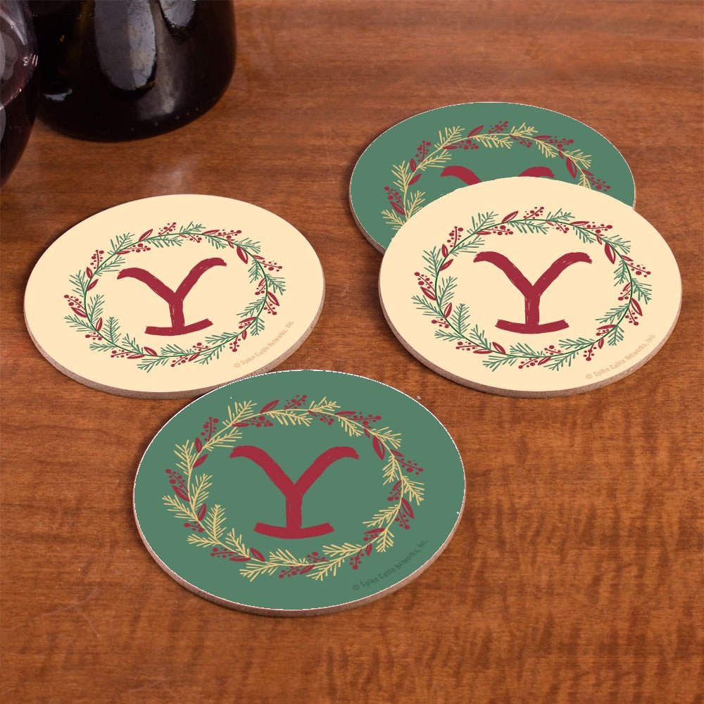 Yellowstone Wreath Round Coasters - Set of 4 - Paramount Shop