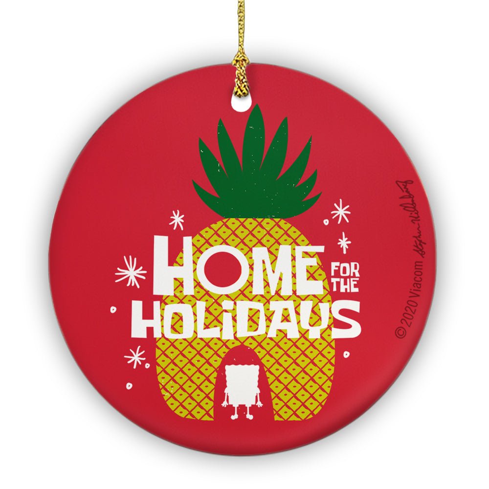 SpongeBob SquarePants Home for the Holidays Round Ceramic Ornament